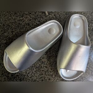 Silver Women's Slide Sandals